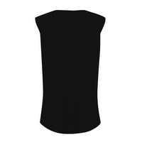 Клирънс Yohome Tank Top за жени с кръгла шия без ръкави тениска отгоре черен xxxl