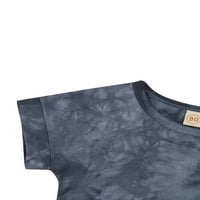 Izhansean Toddle Baby Baby Boys Tie Dye Solid Short Dleave Tees + Shorts Летни тоалети Сини 18- месеца