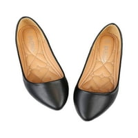 Gomelly дамски ежедневни обувки заострени пръсти плоски помпи се плъзгат върху апартаменти дишаща рокля за ходене обувки парти хлябове черни 8