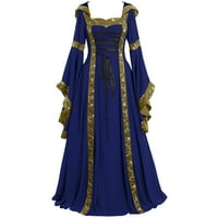 Женски реколта келтска средновековна дължина на пода Ренесансова готическа косплей рокля