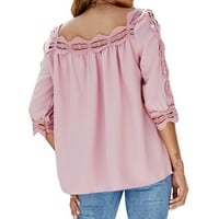 2dxuixsh къси дамски плетене на плетене на една кука основна тениска с квадратна шия с къс ръкав хлабав резервоар от женски плюс размер полиестерна туника памучен розо