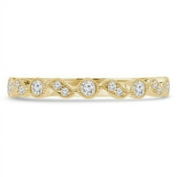 Majesty Diamonds MDR210144-5. 0. CTW кръгла диамант реколта полуремическа сватбена лента пръстен в 14K жълто злато - размер 5.5